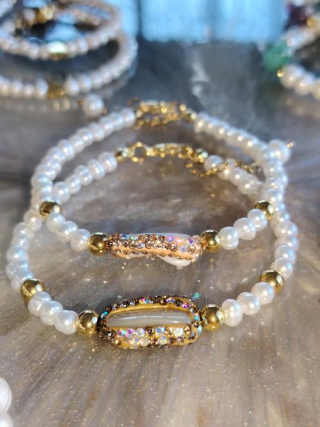 Bracelet hand made perle de culture véritable