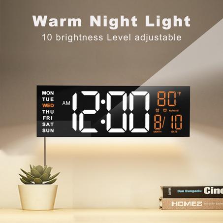 🕒 ساعة حائط ذكية LED بتصميم عصري ومزايا متكاملة
