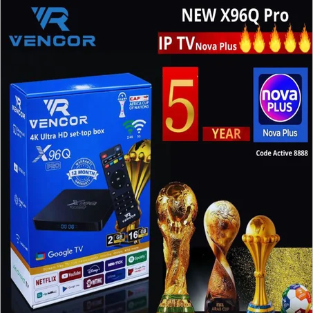 TV Box VENCOR X96Q Pro 4K Google TV – IPTV Nova Plus 5 Ans, Le Meilleur Rapport Qualité-Prix