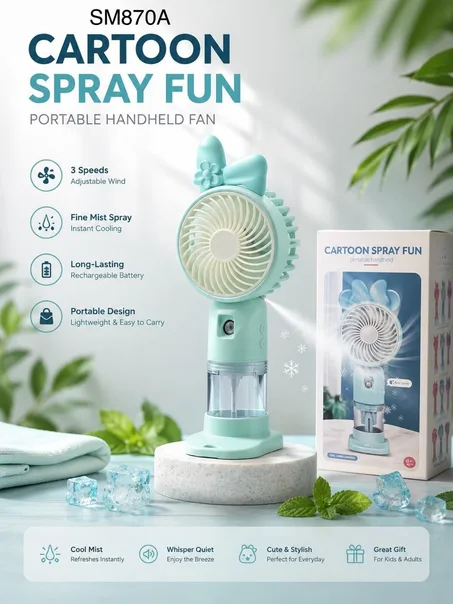 Ventilateur brumisateur (Cartoon Spray)