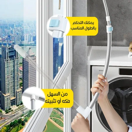 ممسحة تنظيف وتلميع الزجاج قابلة التحكم بالطول High-rise Window Cleaner