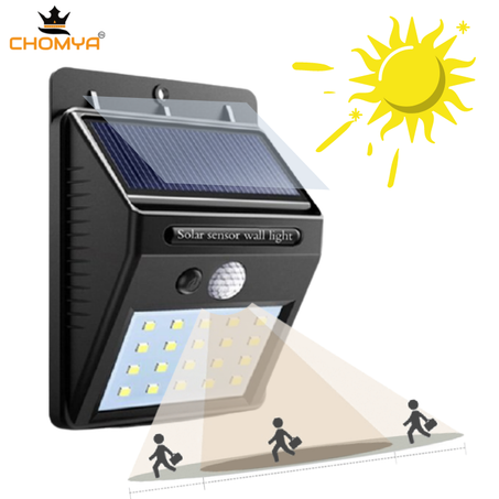 مصباح الطاقة الشمسية يشتغل في الليل عند رصد الحركة