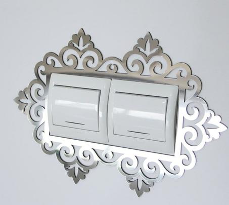 Cache miroir plexiglas 2 prises en argenté
