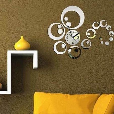 1er Qualitée ساعة حائطية تضيف للبيت أو المكتب لمسة باللون الفضي الرائع