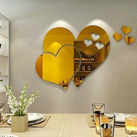 1er Qualitée ديكور على شكل قلب رفيع و راقي ذو جودة عالية باللون الذهبي