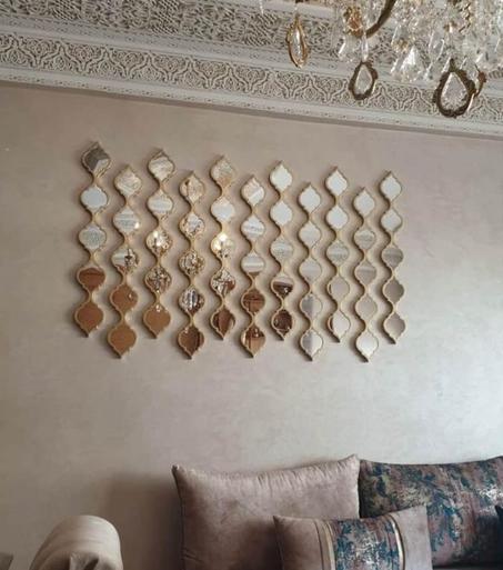 1PC-Miroir flûtes murales en d'oré