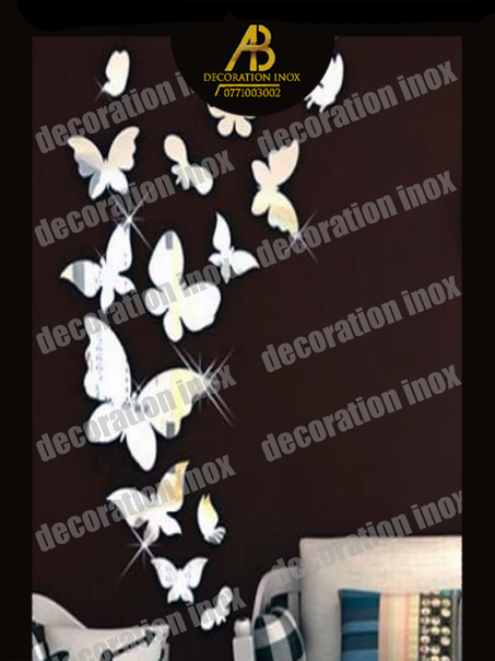 ديكور على شكل فراشات باللون الفضي الرائع 10pc