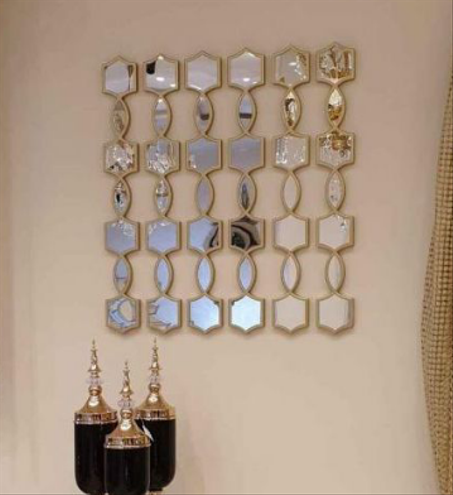 1PC-Miroir flûtes murales en d'oré