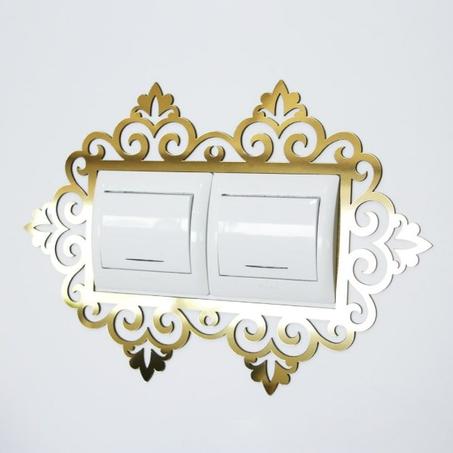 ديكور تزيين مفتاح كهربائي باللون الذهبي مكون من6قطع