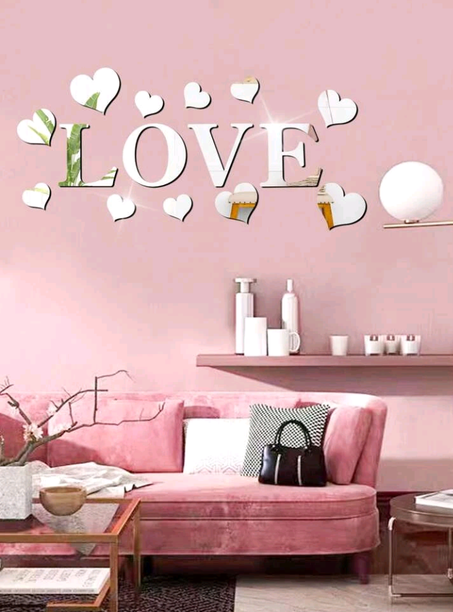 مرآة على شكل زهرة كديكور باللون الفضي الرائع