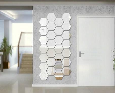 1er Qualitée ديكور هندسي الشكل راقي و رفيع الجودة باللون (الفضي )10pc