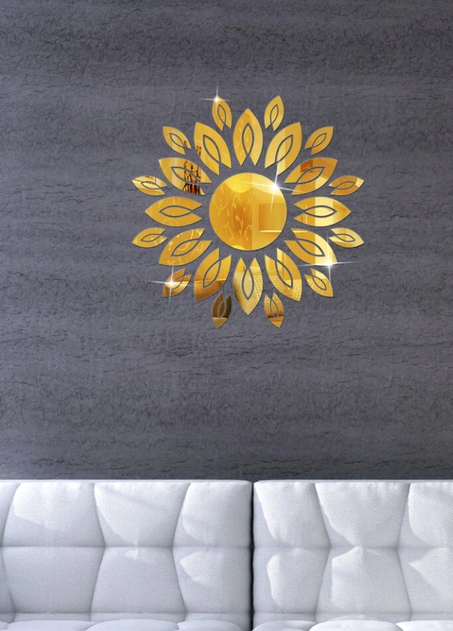 1er  Qualitée مرآة على شكل زهرة كديكور باللون الذهبي الرائع