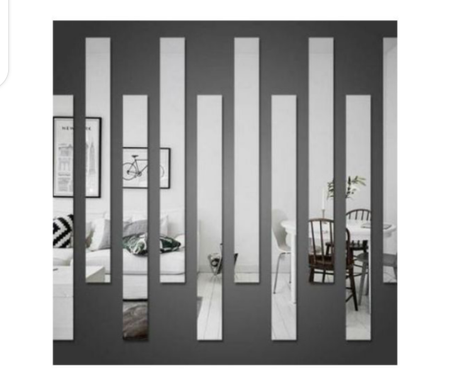 1er Qualité مرآة كديكور راقي ورفيع طقم ل 8 قطع باللون الفضي الرائع