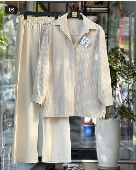 Ensemble en lin élégant Biege
