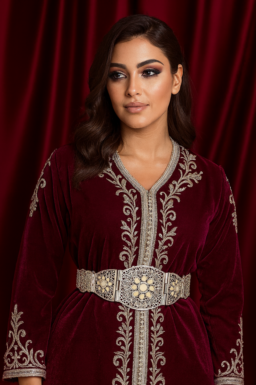 مضمّة الياقوت الأصفر قفطان مغربي