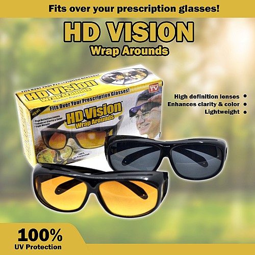 نظارات قيادة HD Vision Wrap Around للقيادة كما يُظهر على التلفزيون 🕶️🚗