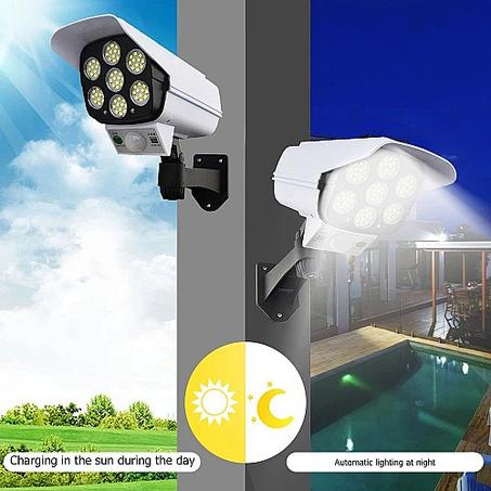 اضواء في شكل كاميرا مراقبة 💡📷🌞تعمل بالطاقة الشمسية مزودة بمستشعر حركة وإضاءة مقاومة للماء