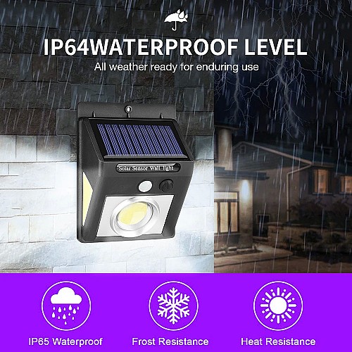 أضواء شمسية مدعومة بتقنية LED للأمان مع مستشعر الحركة للاستخدام الخارجي 🌞💡🏡