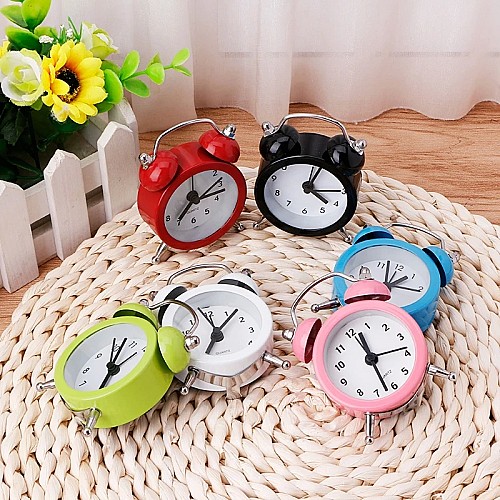 منبه قديم بطارية دائري ⏰ صغير لطيف محمول