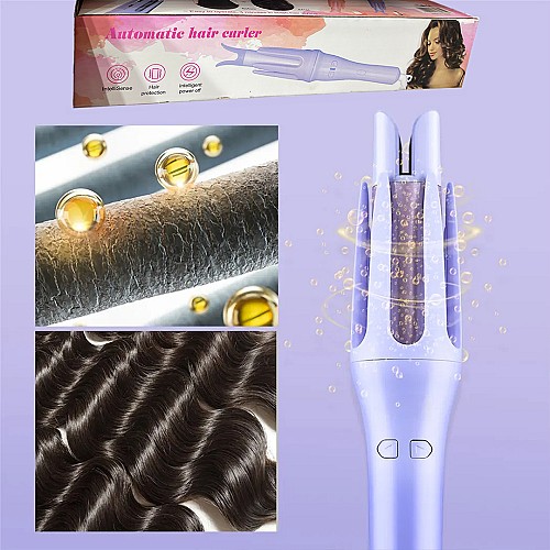 Curle مكواة تجعيد كهربائية🔥💁‍♀️ آمنة ومضادة للحرق وتجعيد الشعر بشكل