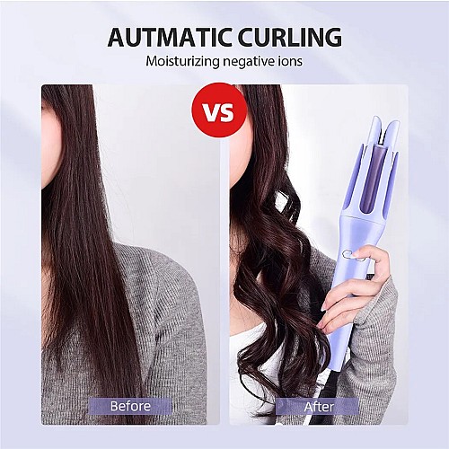 Curle مكواة تجعيد كهربائية🔥💁‍♀️ آمنة ومضادة للحرق وتجعيد الشعر بشكل