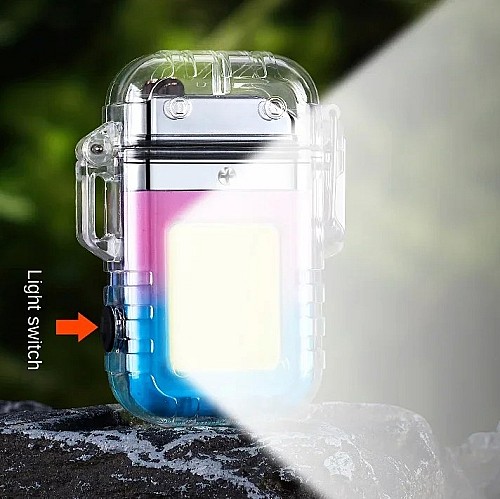 🔦🔑 ولاعة LED قابلة لإعادة 🔥الشحن ومصباح يدوي مقاوم للماء وسلسلة مفاتيح صغيرة