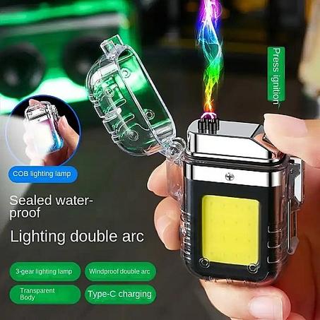 🔦🔑 ولاعة LED قابلة لإعادة 🔥الشحن ومصباح يدوي مقاوم للماء وسلسلة مفاتيح صغيرة