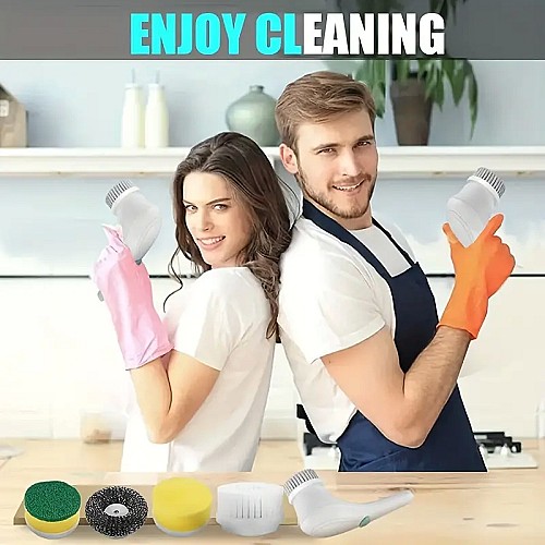 فرشاة تنظيف كهربائية متعددة الاستخدامات 5 في 1 🧹💡✨