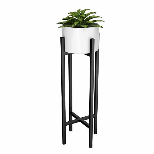 Stylish Flower Pot Stand 🌼 - Steel - Black - H/D(50x25)cm