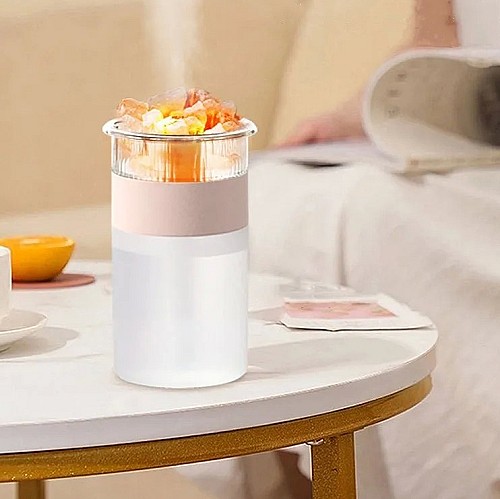 مرطب الهواء المحمول بكريستال الصخر 💧🌬️ | استرخاء ونقاء في كل مكان!