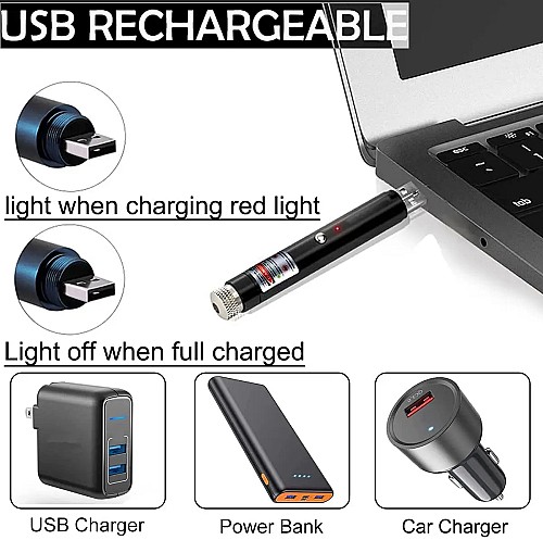 مؤشر ليزر أخضر عالي القدرة بمدى طويل، يعمل بالشحن عبر USB 🔋🌟