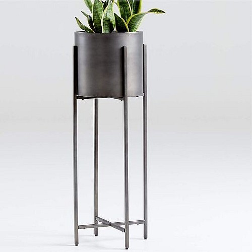 Stylish Flower Pot Stand 🌼 - Steel - Black - H/D(50x25)cm