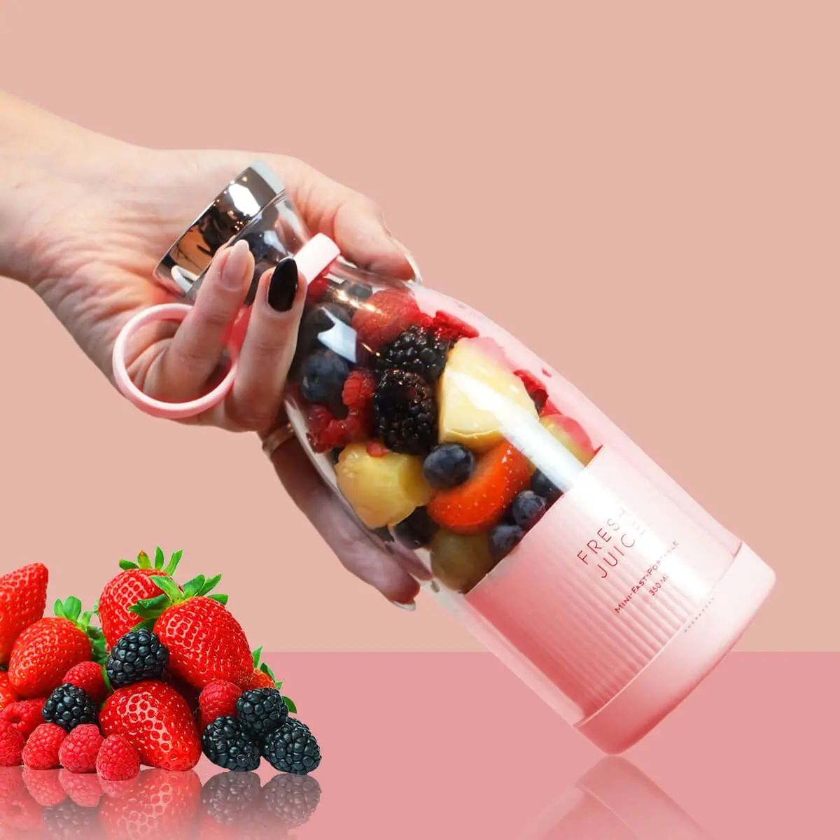🍹🌀💼 امزج أثناء التنقل: خلاط وزجاجة عصير صغيرة محمولة