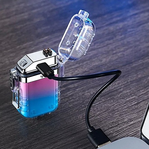🔦🔑 ولاعة LED قابلة لإعادة 🔥الشحن ومصباح يدوي مقاوم للماء وسلسلة مفاتيح صغيرة