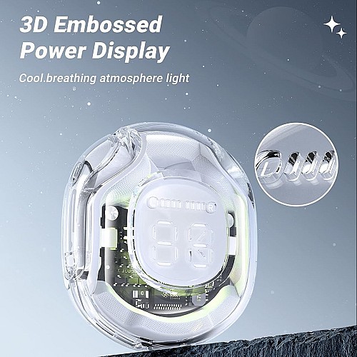 سماعات ENC Earphones بتصميم شفاف Transparent Printme Air 39 Capsule 🎧✨
