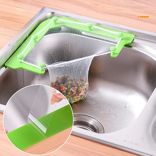 مصفاة للمطبخ لمصفاة القمامة في الحوض مع سلة تصفية مثلثة 🍽️🗑️🔍