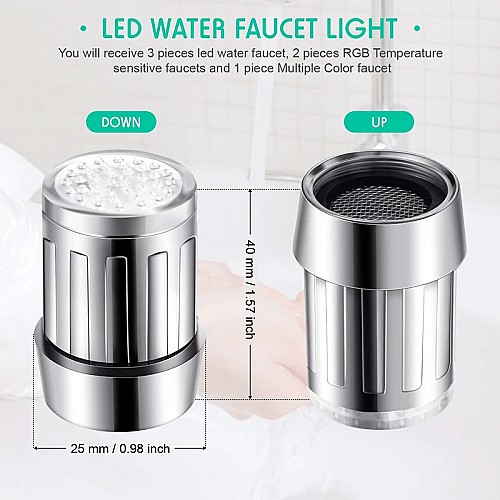 صنبور LED حساس لدرجة الحرارة! 💡🚿 لتوفير المياه وتجربة حمام مطبخ مميزة.