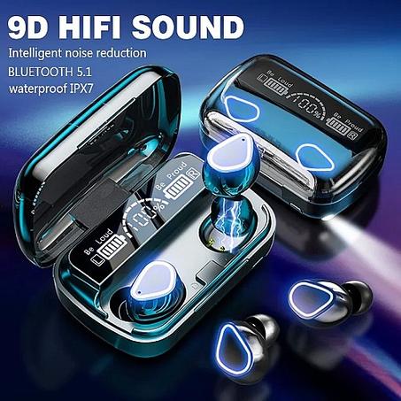 سماعات M30 TWS بلوتوث 5.3، شاشة LED، لاسلكية 🎧📲