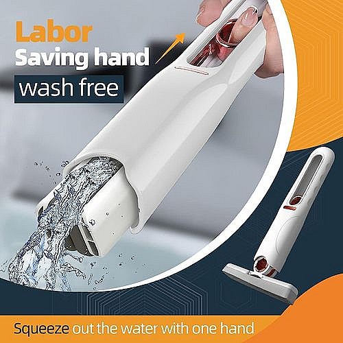 ممسحة صغيرة 🧼🧹🚿محمولة مع ممسحة إسفنجية ذاتية الضغط