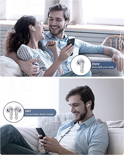 سماعات ENC Earphones بتصميم شفاف Transparent Printme Air 39 Capsule 🎧✨