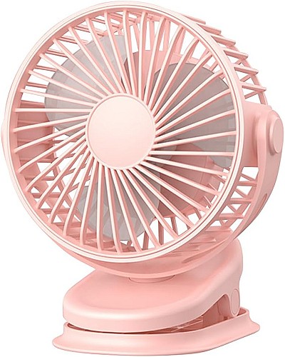 مروحة مكتب صغيرة قابلة للشحن عبر USB - وردي 🌸💻