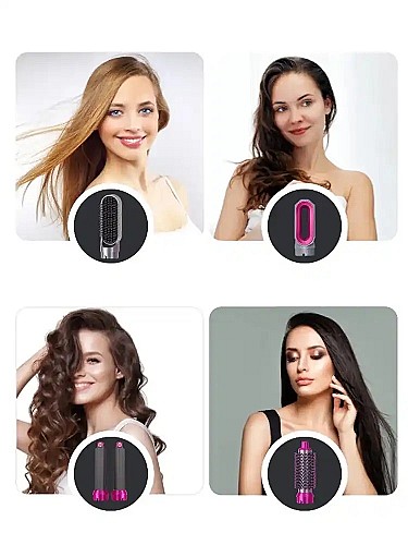 مجفف شعر 5 في 💇‍♂️🔥🌀1، مشط ساخن، مكواة تجعيد الشعر الاحترافية