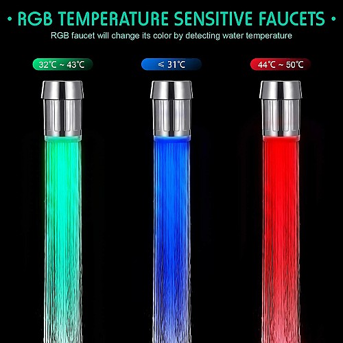صنبور LED حساس لدرجة الحرارة! 💡🚿 لتوفير المياه وتجربة حمام مطبخ مميزة.