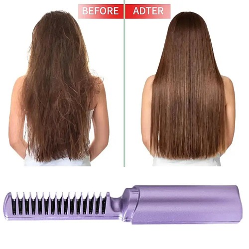 🔥🔌 2 في 1 مشط الشعر الساخن اللاسلكي - USB صغير محمول 🌟💇‍♀️
