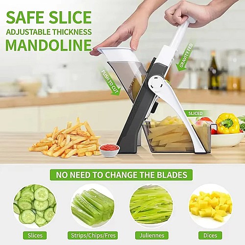 قطاعة خضروات متعددة الوظائف 🥗🔪 توفر لك أمانًا في تحضير سلطات المطبخ!