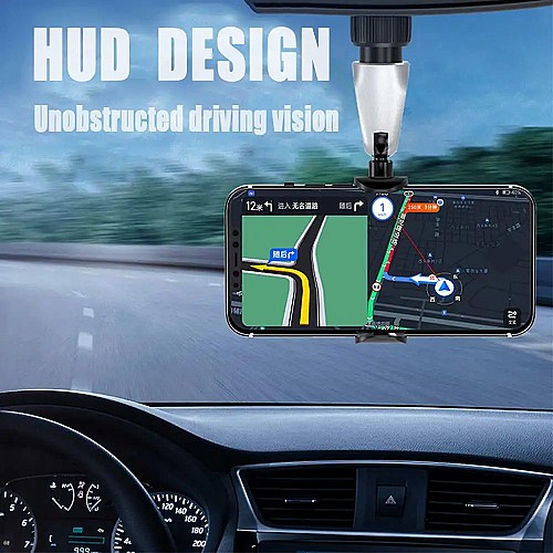 حامل هاتف سيارة متوافق مع مرآة الرؤية الخلفية يدور 360 درجة 📱🚗