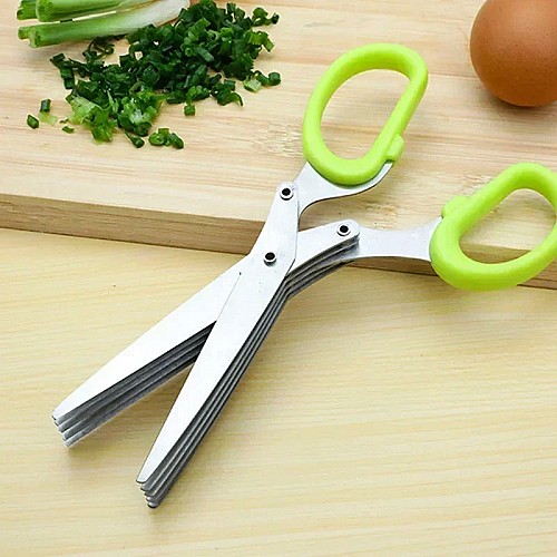 مقص متعدد الطبقات للمطبخ، مقص بصل وخضار من الستانلس ستيل🥦🔪