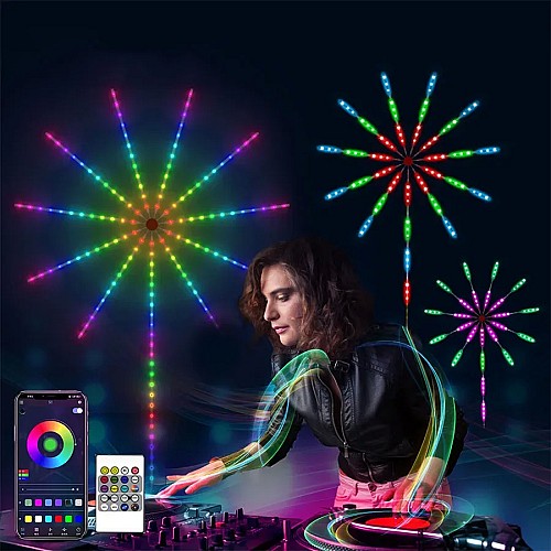 أضواء شرائط LED RGB بتحكم عبر تطبيق Bluetooth لتأثيرات الألعاب النارية 🎆💡