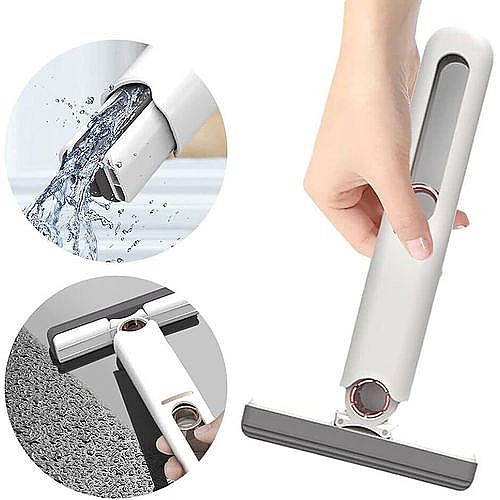 ممسحة صغيرة 🧼🧹🚿محمولة مع ممسحة إسفنجية ذاتية الضغط