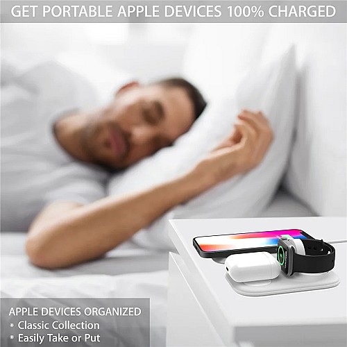 قاعدة شحن لاسلكية مغناطيسية 3 في 1 بقوة 15 واط لهواتف iPhone 14 و 13 و 12 📱🔌